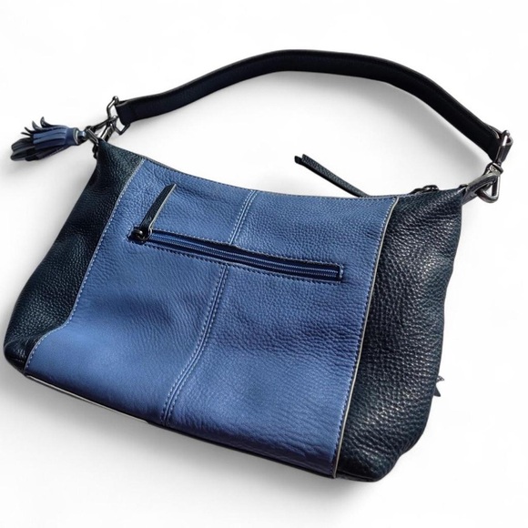 The Sak Alameda Leather Hobo Bag Blue Black Pebbled - Picture 2 of 9